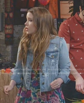 Kendra's star print denim jacket on Kevin Can Wait