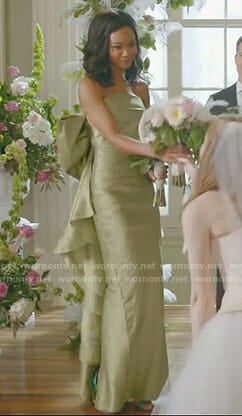Monica's green back bow gown on Dynasty