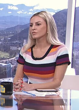 Morgan's striped ribbed top on E! News Daily Pop