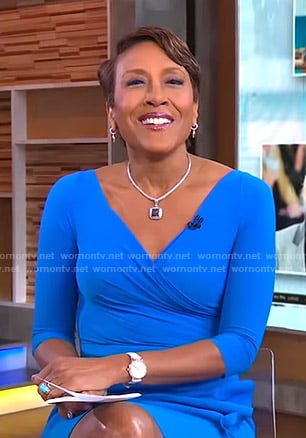 Robin's blue wrap dress on Good Morning America