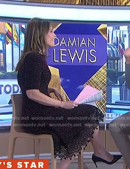 Savannah's black speckled lace hem dress on Today