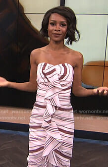 Zuri's striped ruffle front dress on E! News