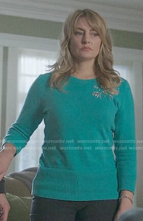 Alice's green embellished sweater on Riverdale