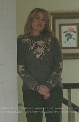 Alice's grey floral embellished sweater on Riverdale