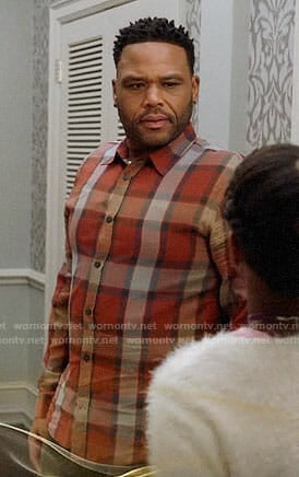 Andre's orange plaid shirt on Black-ish