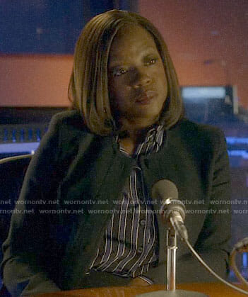 Annalise's blue and black striped shirt on How to Get Away with Murder