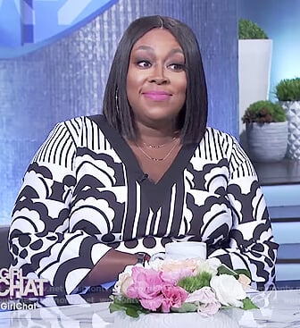 Loni's black and white print dress on The Real