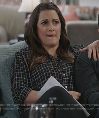 Colleen's black check shirt on Life in Pieces