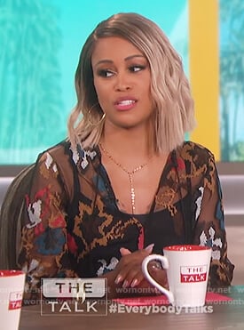Eve's mesh embroidered top on The Talk