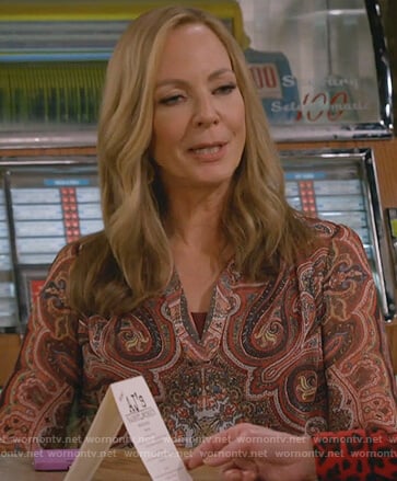 Bonnie's paisley blouse on Mom