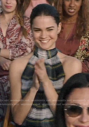 Callie's plaid high neck top on The Fosters