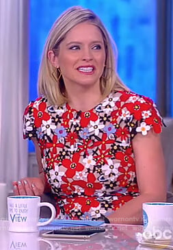 Sara's multicolored floral embroidered dress on The View
