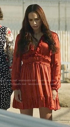 Erica's red ruffled dress on Last Man on Earth