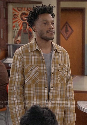 Franco's yellow plaid shirt on Superior Donuts