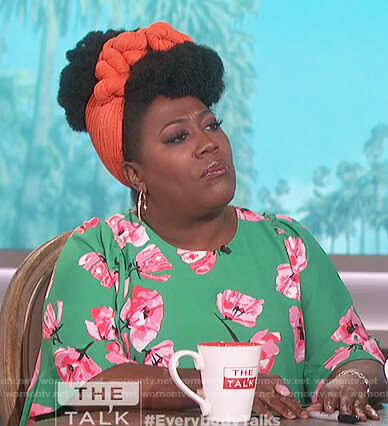 Sheryl's green floral top on The Talk