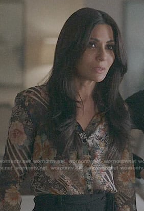 Hermione's floral and stripe print shirt on Riverdale