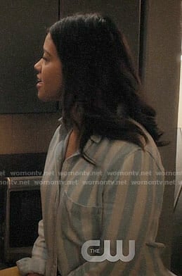 Jane's blue striped shirt on Jane the Virgin