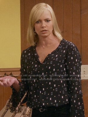 Jill's black printed blouse on Mom