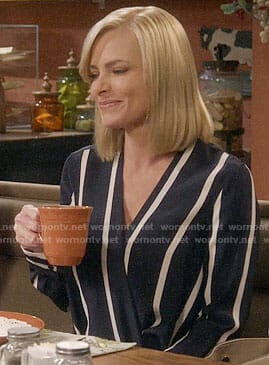 Jill's navy striped blouse on Mom