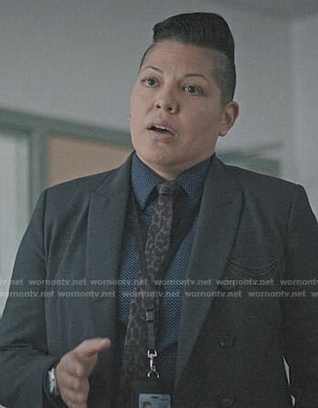 Kat's leopard print tie on Madam Secretary