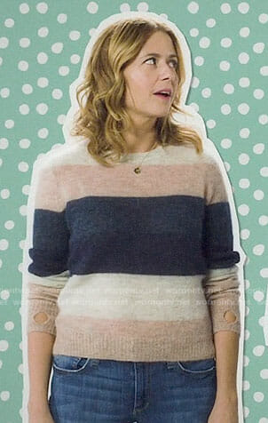 Lena's striped sweater on Splitting Up Together intro