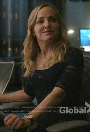 Marissa's black and copper dress on Bull