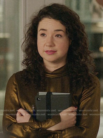 Marissa's gold mock-neck top on The Good Fight