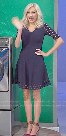 Melissa Ordway's navy cutout dress on The Price is Right x The Young and the Restless