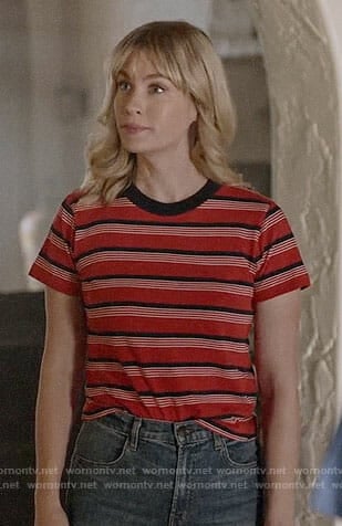 Melissa's red striped tee on Last Man on Earth