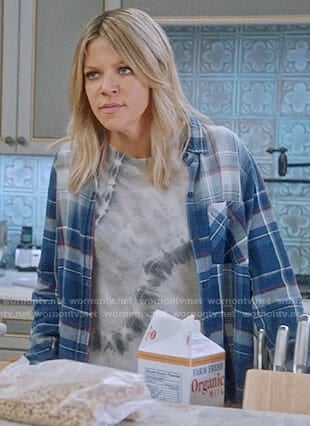 Mickey's tie dye tee and plaid shirt on The Mick