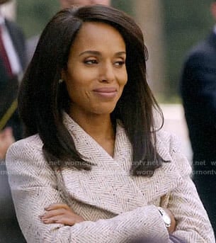 Olivia Pope's herringbone coat on How to Get Away with Murder