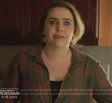 Annie's black and red plaid shirt on Good Girls