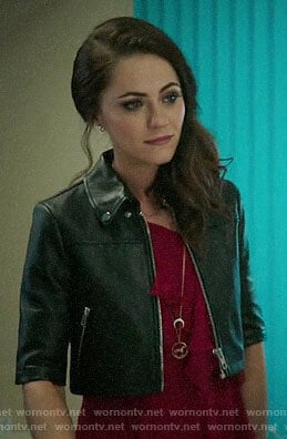 Princess Eleanor's cropped leather jacket on The Royals