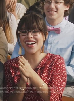 Mariana's red dot print ruffle top on The Fosters