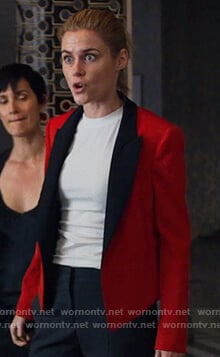 Trish's red two tone blazer on Jessica Jones