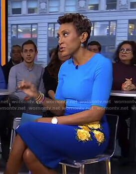 Robin's blue two-tone dress on Good Morning America