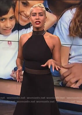 Sibley's black halter mini dress on E! News
