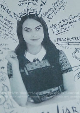 Veronica's black lace dress with white collar on Riverdale