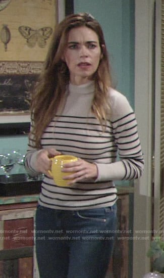 Victoria's striped sweater on The Young and the Restless