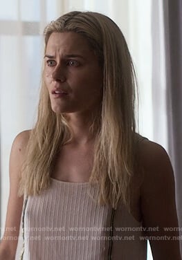 Trish's white metallic strap cami on Jessica Jones