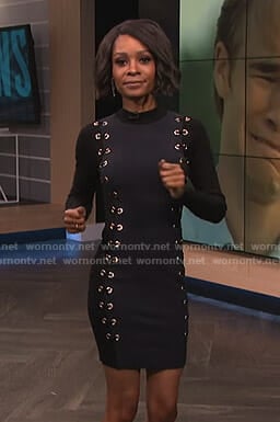 Zuri's black lace-up dress with grommets on E! News