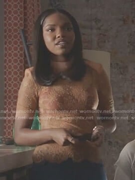 Alex's orange lace top on Star