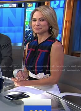 Amy's striped top and white pencil skirt on Good Morning America