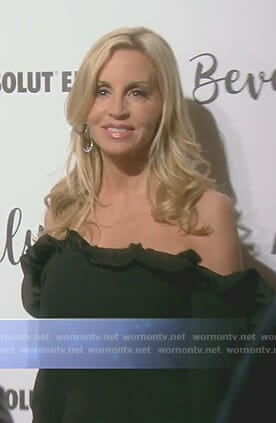 Camille's black ruffled off-shoulder dress on The Real Housewives of Beverly Hills