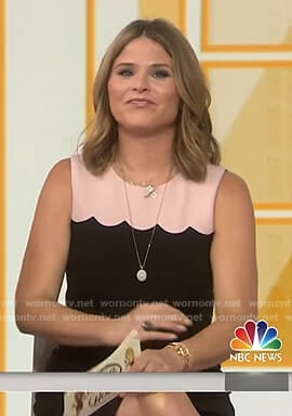 Jenna's pink and black scallop dress on Today