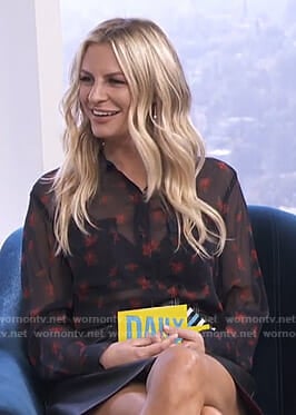 Morgan's sheer black floral blouse on E! News Daily Pop
