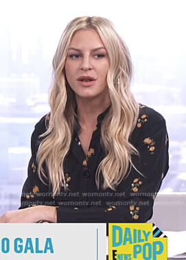 Morgan's black floral shirt on E! News Daily Pop