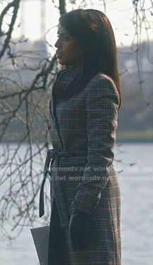 Olivia's grey checked coat on Scandal