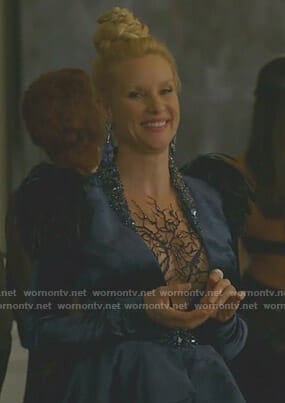 Alexis's blue embellished jacket on Dynasty