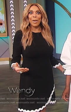 Wendy's black scalloped dress on The Wendy Williams Show